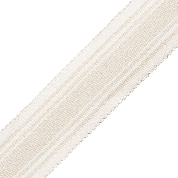Sorrento Cotton Striped Border Trim by Samuel & Sons in Oyster