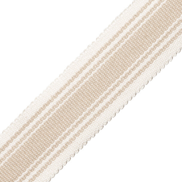 Sorrento Cotton Striped Border Trim by Samuel & Sons in Sand