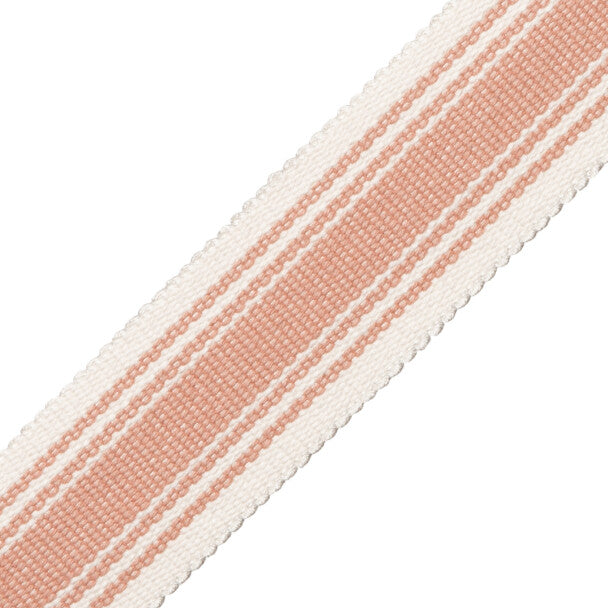 Sorrento Cotton Striped Border Trim by Samuel & Sons in Blush