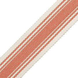Sorrento Cotton Striped Border Trim by Samuel & Sons in Coral