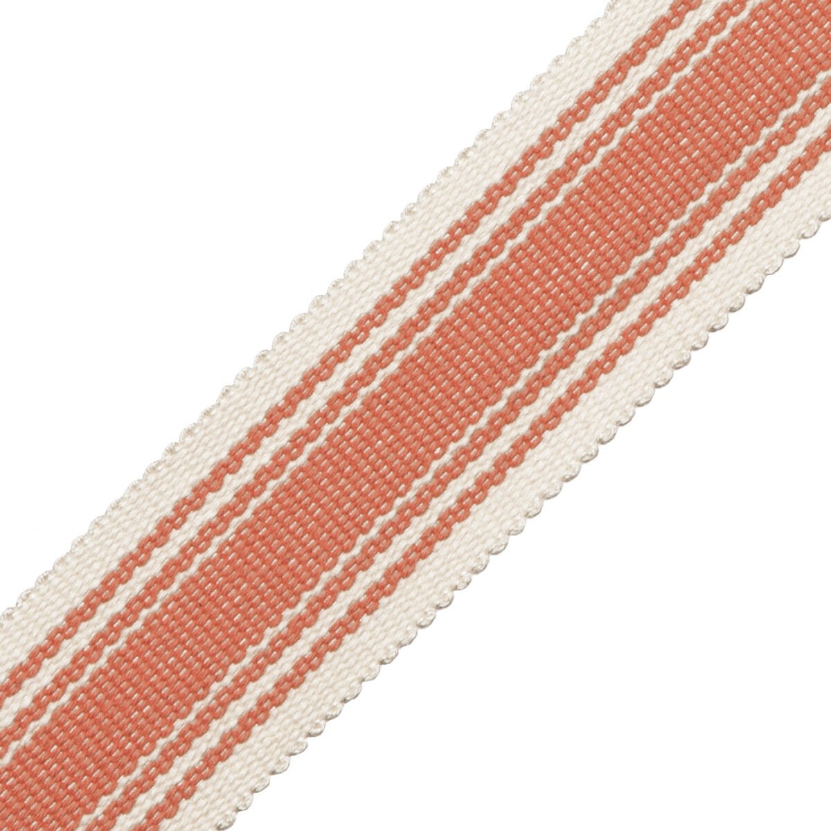 Sorrento Cotton Striped Border Trim by Samuel & Sons in Coral