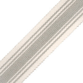 Sorrento Cotton Striped Border Trim by Samuel & Sons in Dove