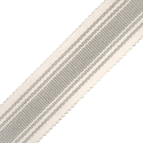 Sorrento Cotton Striped Border Trim by Samuel & Sons in Dove