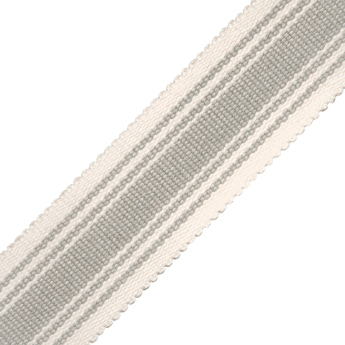 Sorrento Cotton Striped Border Trim by Samuel & Sons in Dove