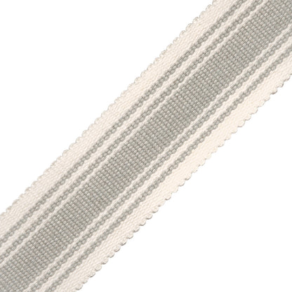 Sorrento Cotton Striped Border Trim by Samuel & Sons in Dove