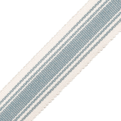 Sorrento Cotton Striped Border Trim by Samuel & Sons in Blue Thistle