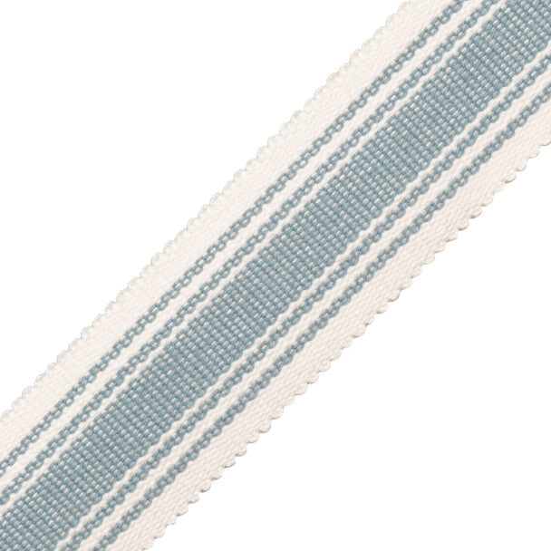 Sorrento Cotton Striped Border Trim by Samuel & Sons in Blue Thistle