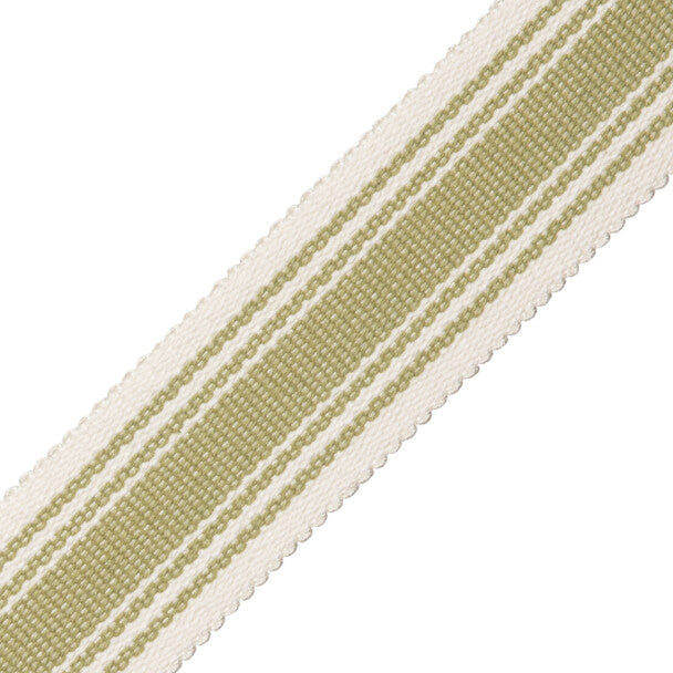 Sorrento Cotton Striped Border Trim by Samuel & Sons in Basil