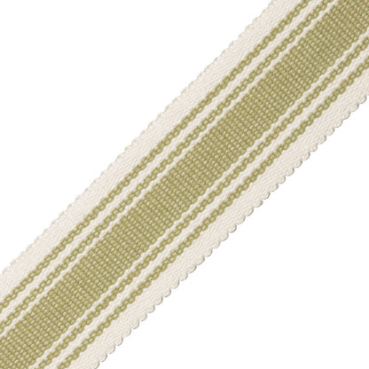 Sorrento Cotton Striped Border Trim by Samuel & Sons in Basil