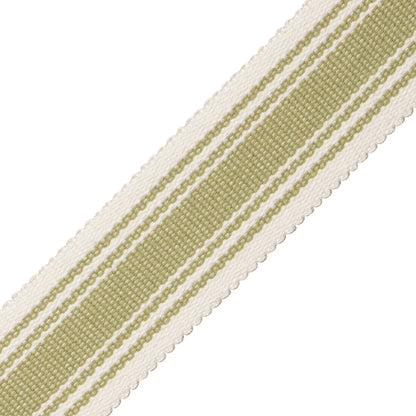 Sorrento Cotton Striped Border Trim by Samuel & Sons in Basil