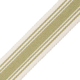 Sorrento Cotton Striped Border Trim by Samuel & Sons in Basil