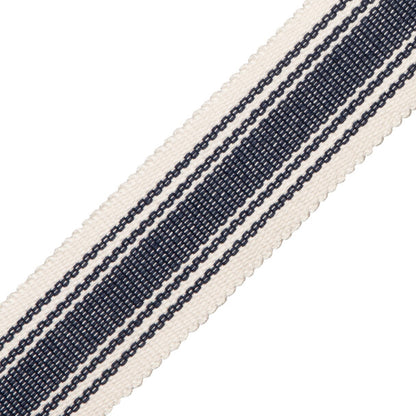 Sorrento Cotton Striped Border Trim by Samuel & Sons in Indigo