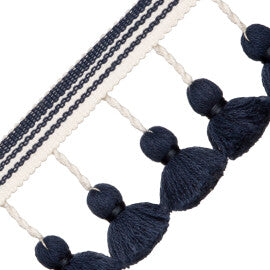 Sorrento Tassel Fringe Trim by Samuel & Sons in Indigo