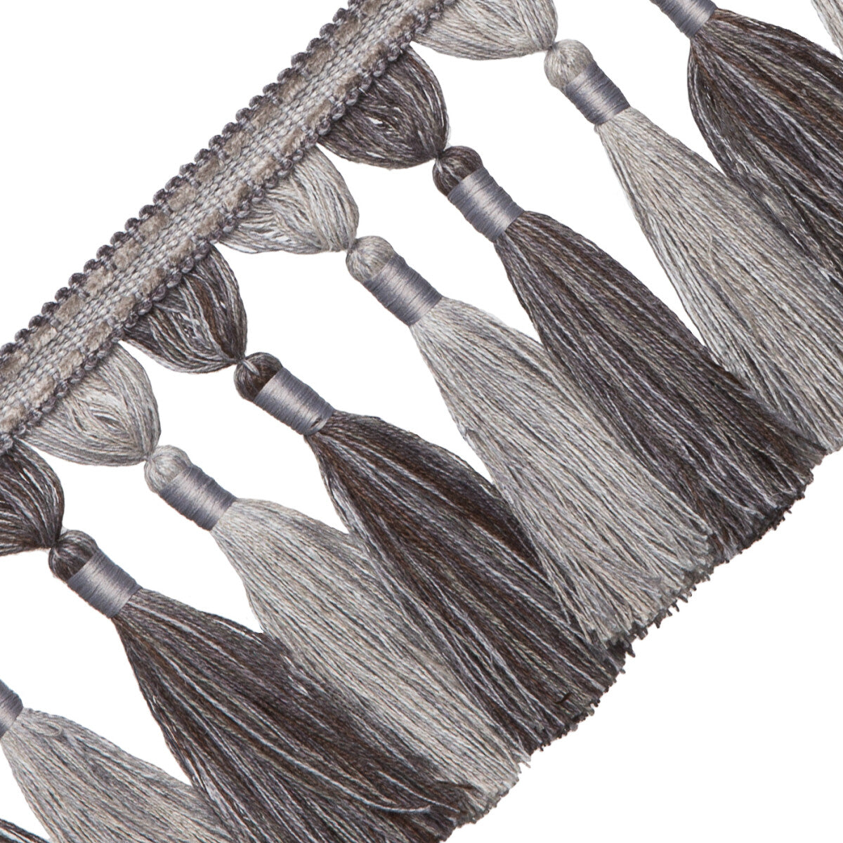 Collingsville Linen Tassel Fringe Trim by Samuel & Sons in Shale
