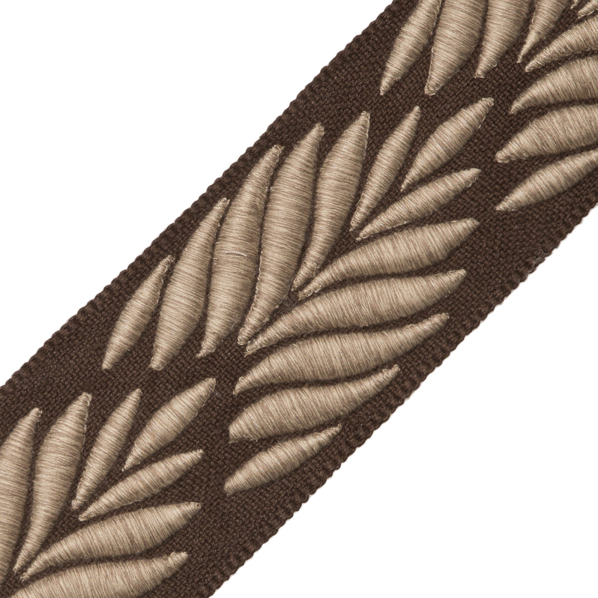 Isa Embroidered Border Trim by Samuel & Sons in Umber ^^