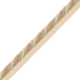 5/16" Veronique Cord With Tape Trim by Samuel & Sons in Cornsilk