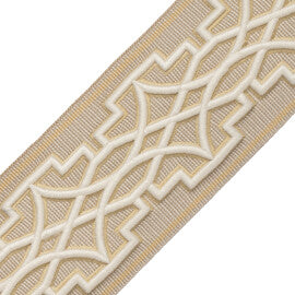 Mireille Embroidered Border Trim by Samuel & Sons in Cornsilk