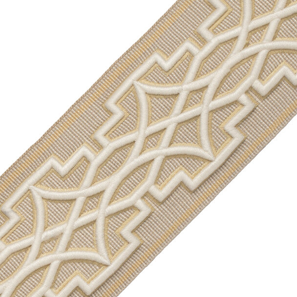 Mireille Embroidered Border Trim by Samuel & Sons in Cornsilk
