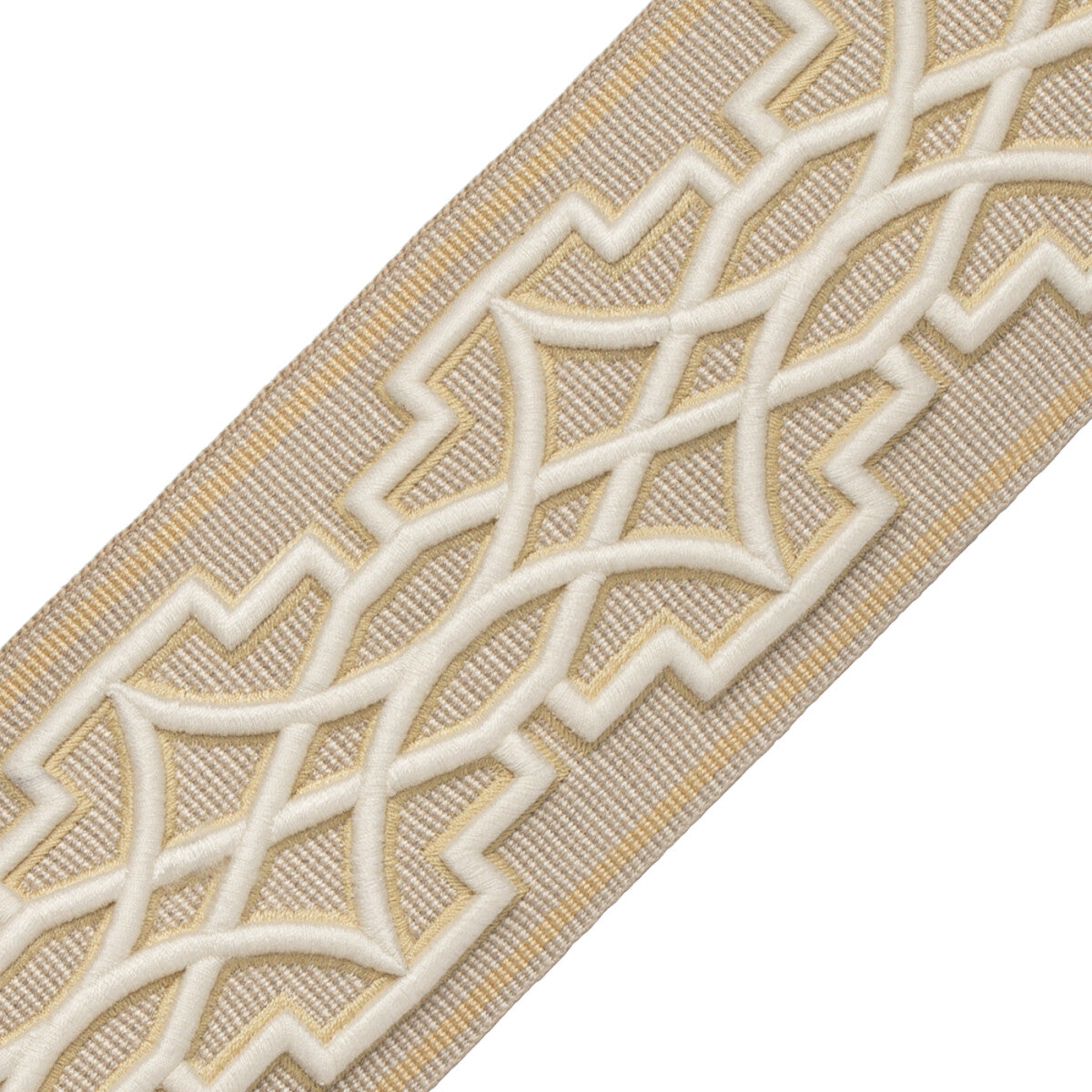 Mireille Embroidered Border Trim by Samuel & Sons in Cornsilk