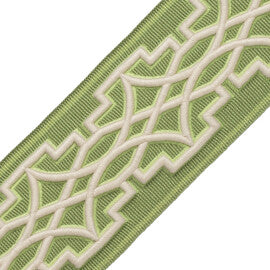 Mireille Embroidered Border Trim by Samuel & Sons in Leaf