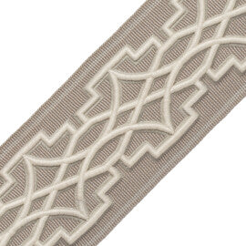 Mireille Embroidered Border Trim by Samuel & Sons in Limestone