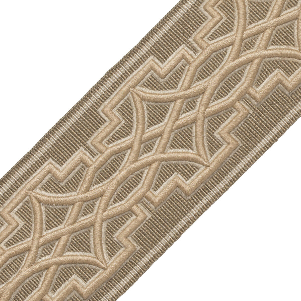 Mireille Embroidered Border Trim by Samuel & Sons in Linen