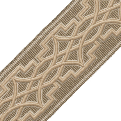 Mireille Embroidered Border Trim by Samuel & Sons in Linen