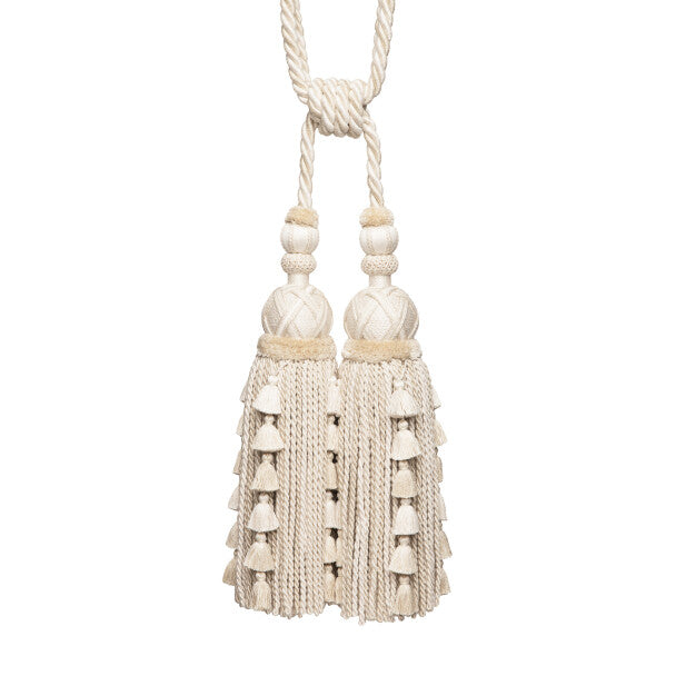 Veronique Double Tassel Tieback by Samuel & Sons in Pearl