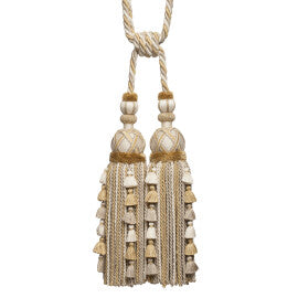 Veronique Double Tassel Tieback by Samuel & Sons in Cornsilk