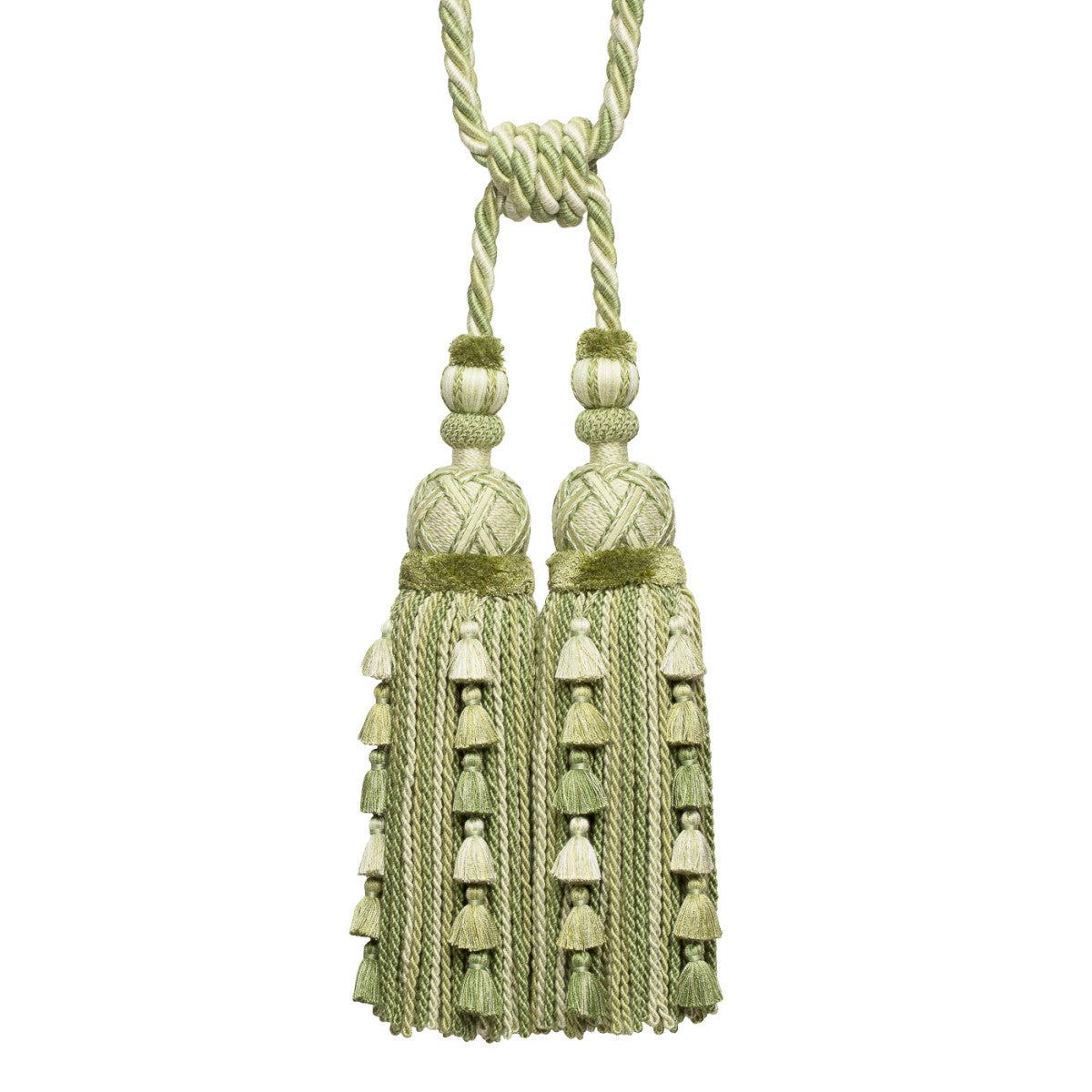 Veronique Double Tassel Tieback by Samuel & Sons in Leaf