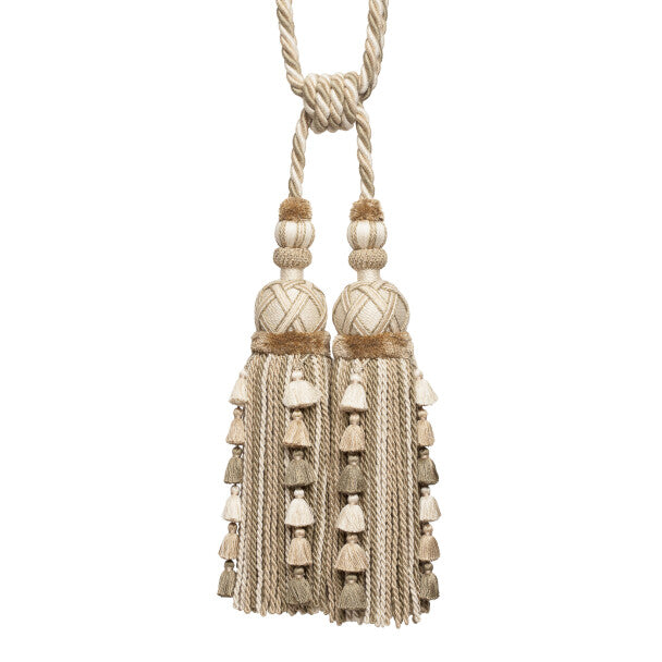 Veronique Double Tassel Tieback by Samuel & Sons in Linen