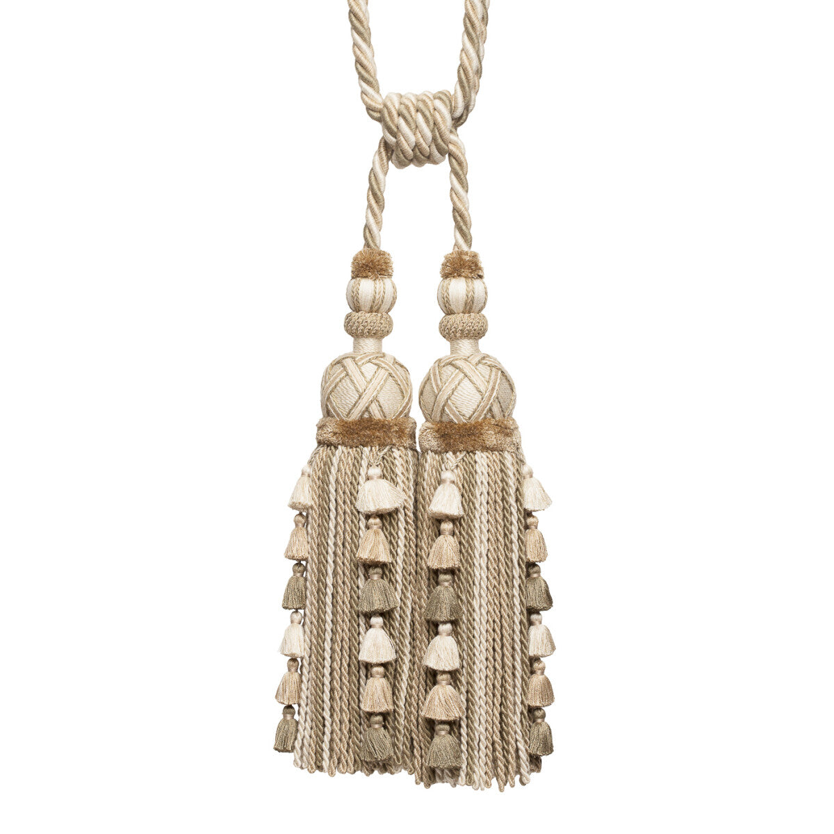 Veronique Double Tassel Tieback by Samuel & Sons in Linen