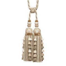 Veronique Double Tassel Tieback by Samuel & Sons in Linen