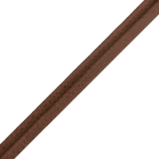 Solferino Vintage Leather Piping Trim by Samuel & Sons in Cognac
