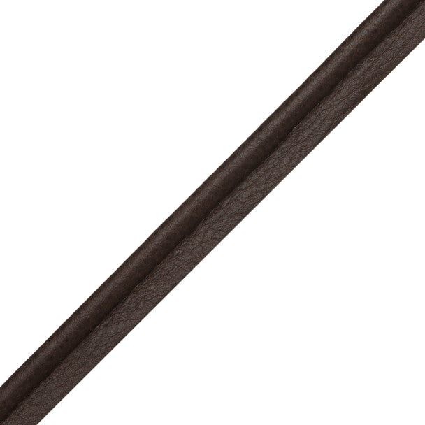 Solferino Vintage Leather Piping Trim by Samuel & Sons in Espresso