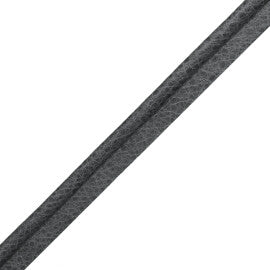 Solferino Vintage Leather Piping Trim by Samuel & Sons in Greystone
