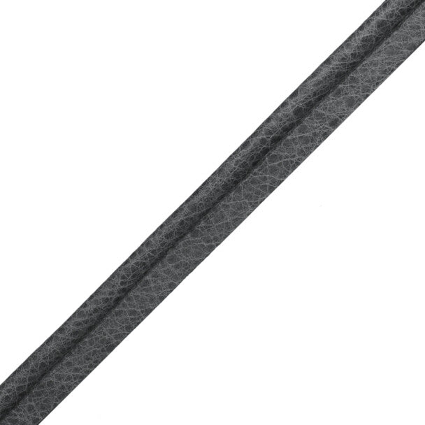 Solferino Vintage Leather Piping Trim by Samuel & Sons in Greystone