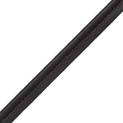Solferino Vintage Leather Piping Trim by Samuel & Sons in Noir
