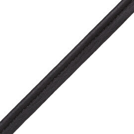 Solferino Vintage Leather Piping Trim by Samuel & Sons in Noir