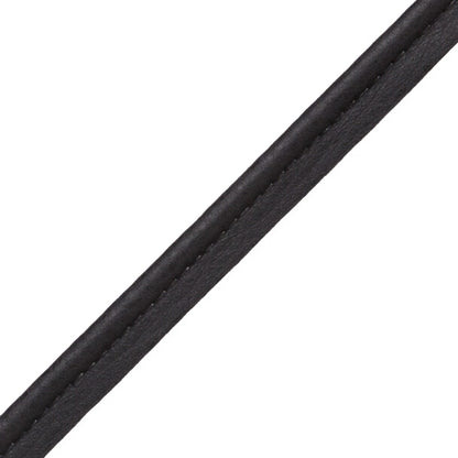 Solferino Vintage Leather Piping Trim by Samuel & Sons in Noir