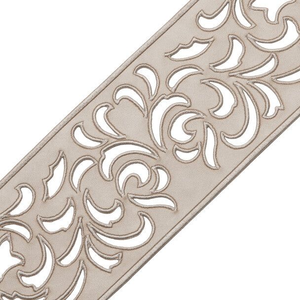 Nuova Lasercut Border Trim by Samuel & Sons in Platinum