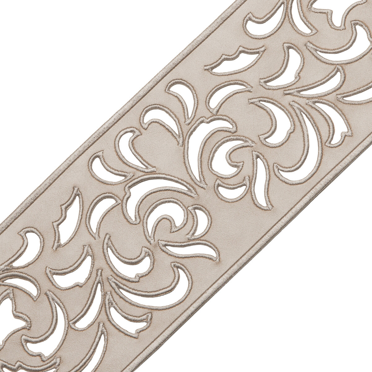 Nuova Lasercut Border Trim by Samuel & Sons in Platinum