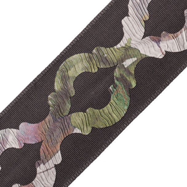 Virtuoso Appliqué Border Trim by Samuel & Sons in Armor