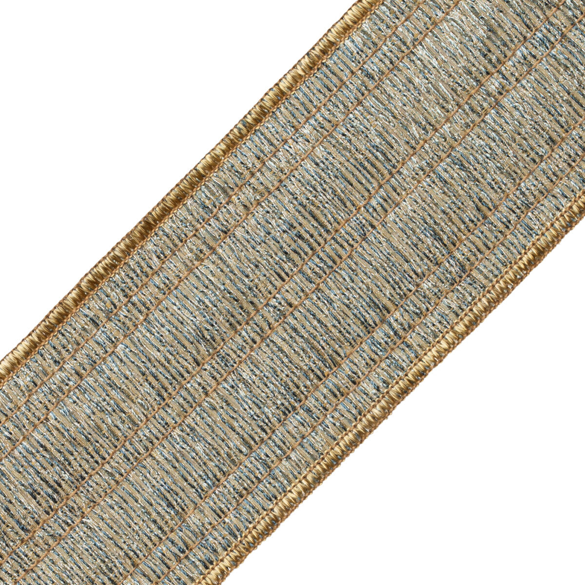 Merengue Pleated Metallic Border Trim by Samuel & Sons in Seafoam