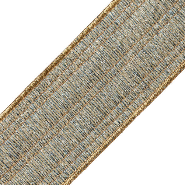 Merengue Pleated Metallic Border Trim by Samuel & Sons in Seafoam