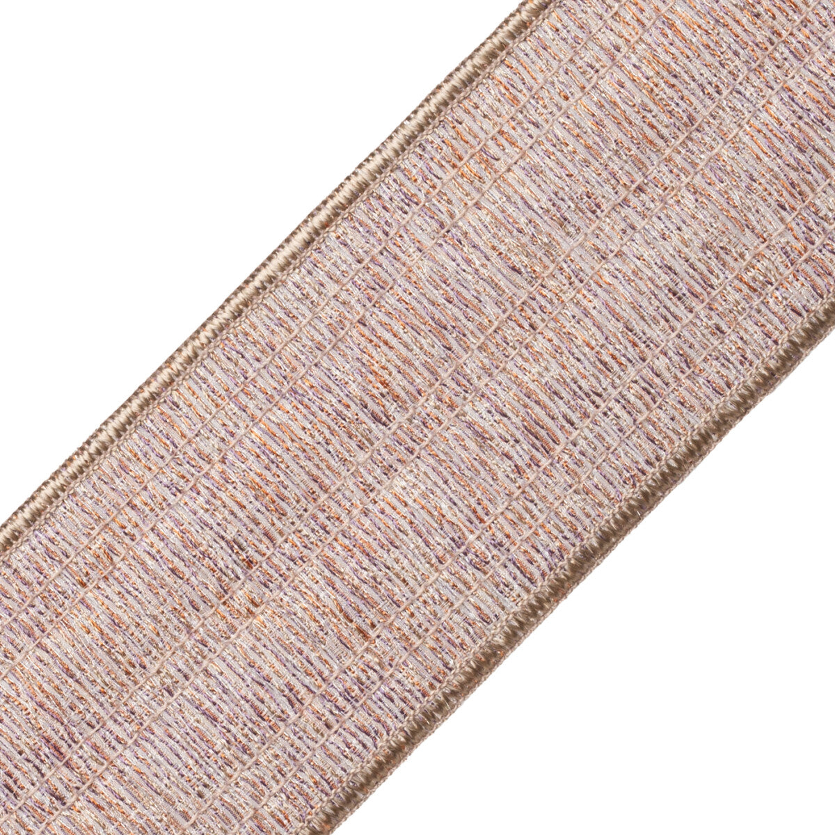 Merengue Pleated Metallic Border Trim by Samuel & Sons in Bleached Coral