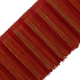 Barcelona Striped Fringe Trim by Samuel & Sons in Vermillion