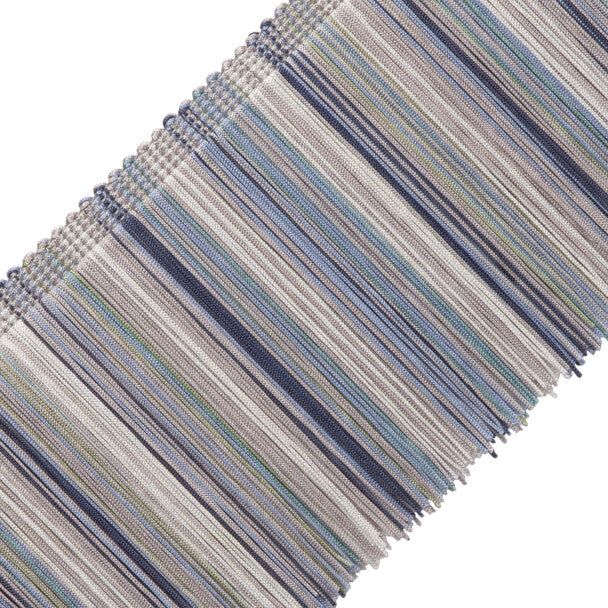 Barcelona Striped Fringe Trim by Samuel & Sons in Glacier