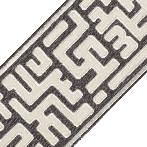 Alpina Velvet Border Trim by Samuel & Sons in Charcoal