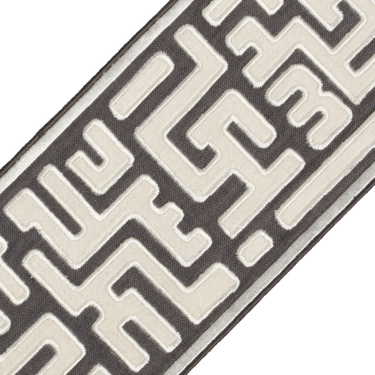 Alpina Velvet Border Trim by Samuel & Sons in Charcoal